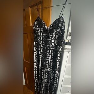 No Boundaries Black and White Floral Maxi Dress